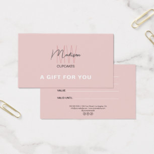 Cartes De Visite Certificat-cadeau de boulangerie avec logo monogra