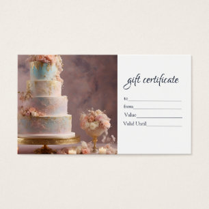 Cartes De Visite Certificat Cadeau de Boulangerie avec Logo Monogra