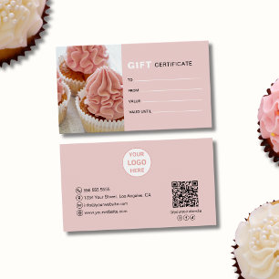 Cartes De Visite Certificat-cadeau de boulangerie photo de logo per