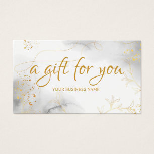 Cartes De Visite Certificat cadeau de feuillage botanique aquarelle