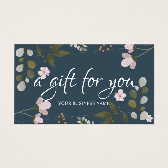 Cartes De Visite Certificat cadeau de feuillage botanique aquarelle (Devant)