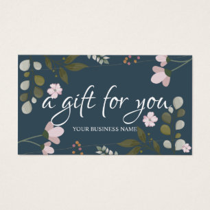 Cartes De Visite Certificat-cadeau de feuillage botanique d'aquarel