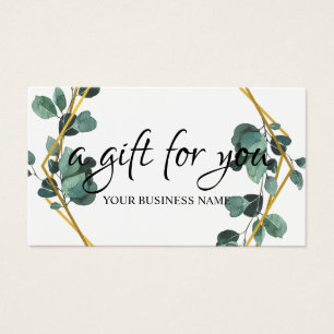 Cartes De Visite Certificat-cadeau de feuillage botanique d'aquarel