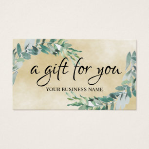 Cartes De Visite Certificat-cadeau de feuillage botanique d'aquarel