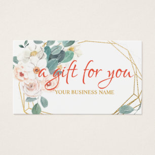 Cartes De Visite Certificat-cadeau de feuillage botanique d'aquarel