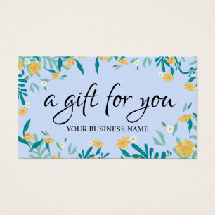 Cartes De Visite Certificat-cadeau de feuillage botanique d'aquarel
