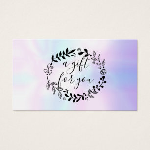 Cartes De Visite Certificat Cadeau de Guirlande de Bois Holographiq