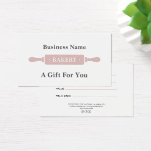 Cartes De Visite Certificat Cadeau de la Boulangerie Modern Rolling