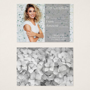 Cartes De Visite Certificat cadeau de salon blanc