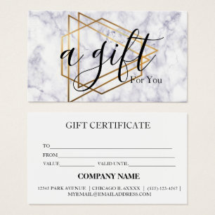 Cartes De Visite Certificat cadeau d'entreprise simple et moderne