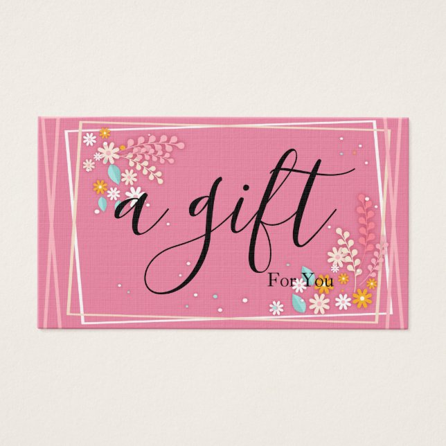 Cartes De Visite Certificat cadeau d'entreprise simple et moderne (Devant)