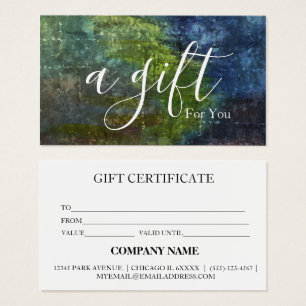 Cartes De Visite Certificat cadeau d'entreprise simple et moderne