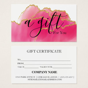 Cartes De Visite Certificat cadeau d'entreprise simple et moderne