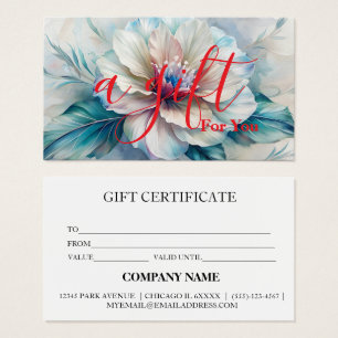 Cartes De Visite Certificat cadeau d'entreprise simple et moderne