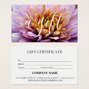 Cartes De Visite Certificat cadeau d'entreprise simple et moderne