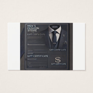 Cartes De Visite Certificat cadeau en ligne pour magasin de mode po