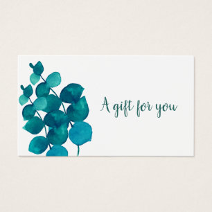 Cartes De Visite Certificat Cadeau Feuilles de Eucalyptus Élégantes