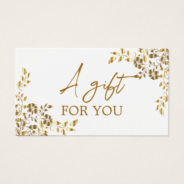 Cartes De Visite Certificat cadeau Fleur sauvage simple et moderne (Devant)