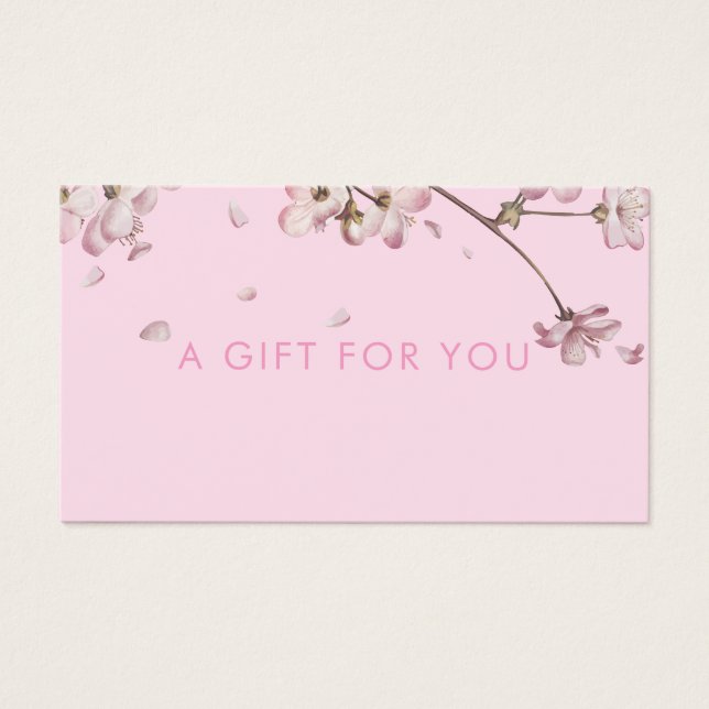 Cartes De Visite Certificat cadeau floral en fleurs délicat rose (Devant)