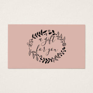 Cartes De Visite Certificat Cadeau Guirlande de Fête des Bois en Or