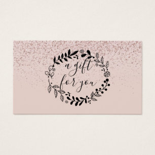 Cartes De Visite Certificat Cadeau Guirlande Pailletée Rose Élégant