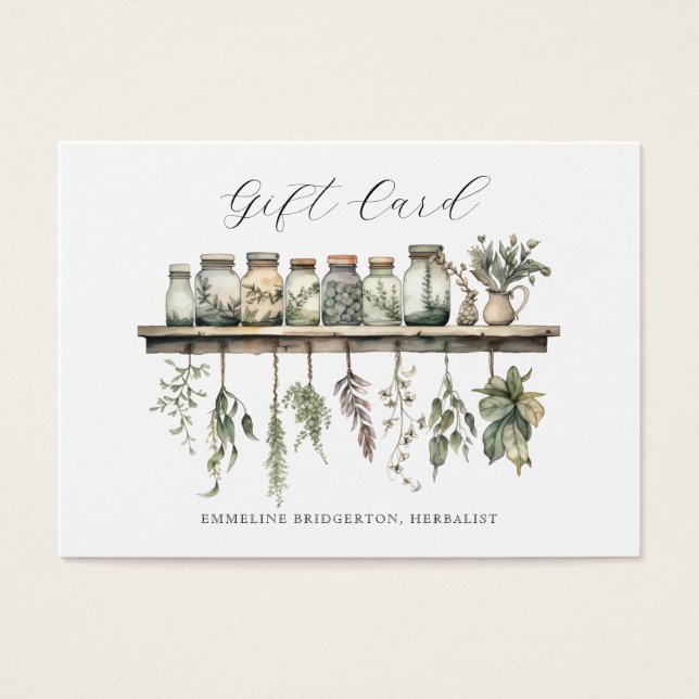 Cartes De Visite Certificat Cadeau Herboriste (Devant)