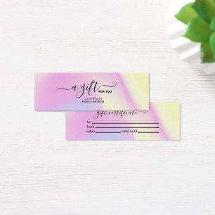 Cartes De Visite Certificat Cadeau Holographique Iridescente Sparkl