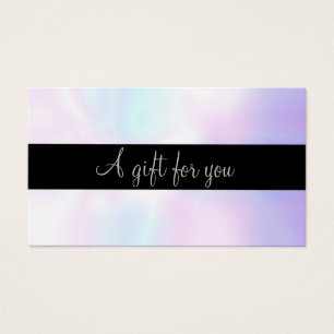 Cartes De Visite Certificat Cadeau Iridescent Minimaliste de Script