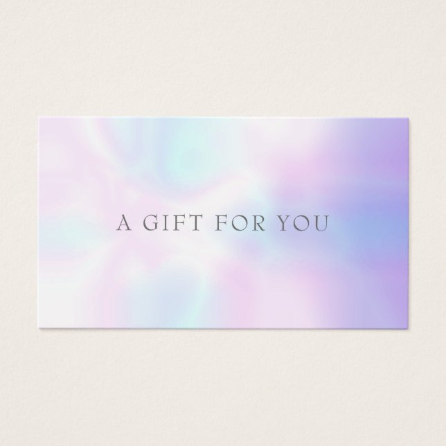 Cartes De Visite Certificat-cadeau iridescent simple moderne (Devant)