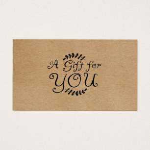Cartes De Visite Certificat Cadeau Kraft Rustique