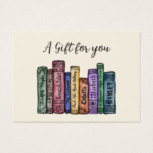 Cartes De Visite Certificat cadeau livre bibliophile littéraire