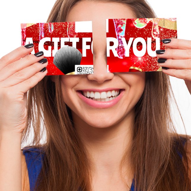 Cartes De Visite Certificat cadeau maquillage Artiste Logo QR 100 p (Unlock FlorenceK Magic)