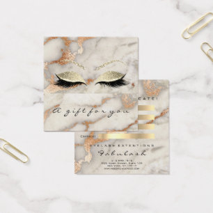 Cartes De Visite Certificat cadeau Marbre de cuivre Coral Lashes Ma