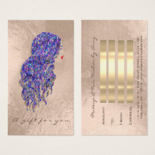 Cartes De Visite Certificat cadeau Mermaid Gold Coiffeur maquillage