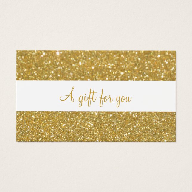 Cartes De Visite Certificat Cadeau Paillettes Or Chic (Devant)