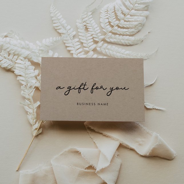 Cartes De Visite Certificat cadeau papier simple kraft (Créateur téléchargé)