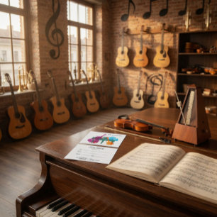 Cartes De Visite Certificat-cadeau pour des leçons de musique perso
