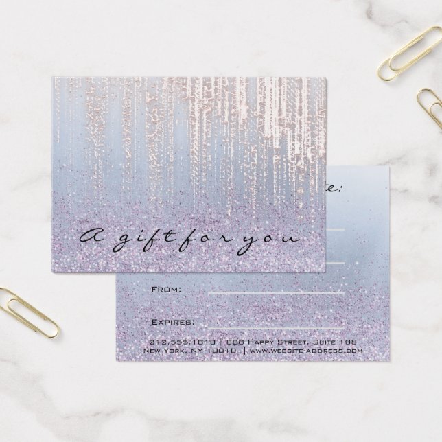 Cartes De Visite Certificat cadeau Rose maquillage ongles de cheveu (Bureau)