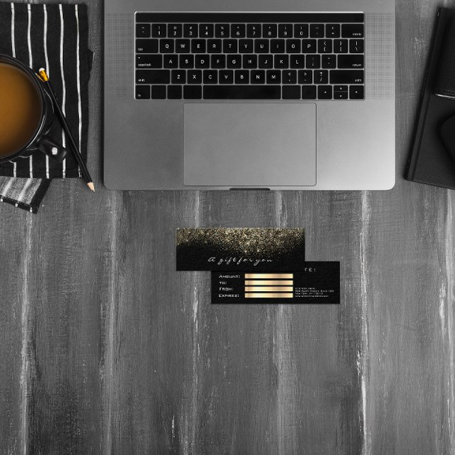 Cartes De Visite Certificat cadeau Sepia Gold Lashes Maquillage (Gift Certificate Sepia Gold Lashes Makeup)