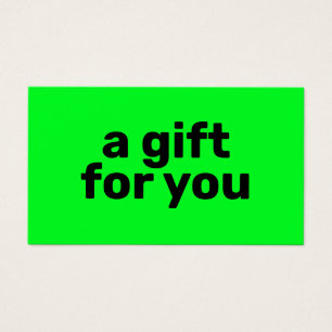 Cartes De Visite Certificat Cadeau Simple Vert Clair Gras Moderne