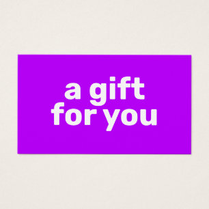 Cartes De Visite Certificat Cadeau Simple Violet Clair Moderne Gras