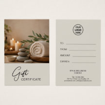 Certificat Cadeau Thérapeute en Massage de Spa Mod