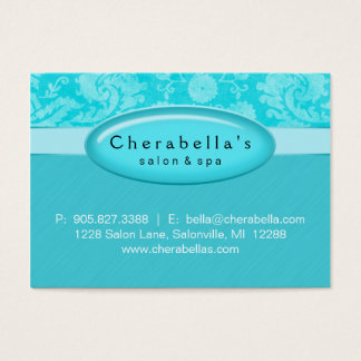 Cartes De Visite Certificat de carte-cadeau Salon Spa Blue Damask