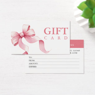 Cartes De Visite Certificats Cadeaux Beauté Ruban Rose