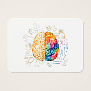 Cartes De Visite Cerveau Coloré - Science Et Art - Neuroscience Ne