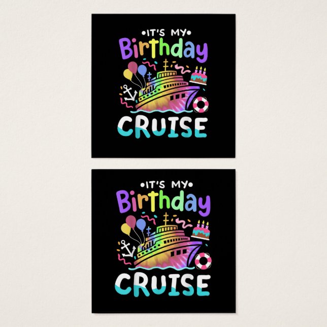 Cartes De Visite C'est mon voyage de vacances en croisière Tie Dye  (Devant & derrière)