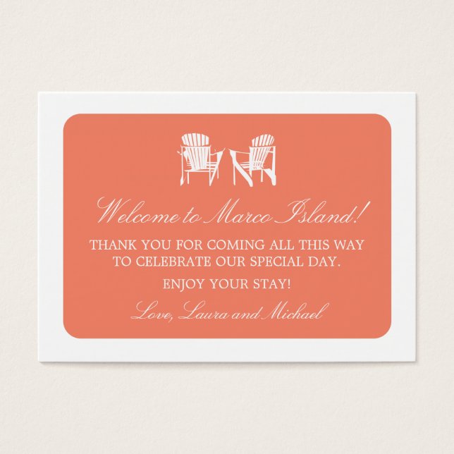 Cartes De Visite Chaises Adirondack | Étiquette Faveur mariage (Devant)