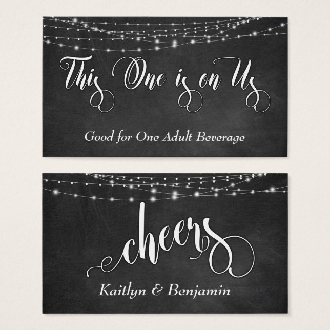 Cartes De Visite Chalet & Chaînes lumineuses blanches, Billets de b (Devant & derrière)