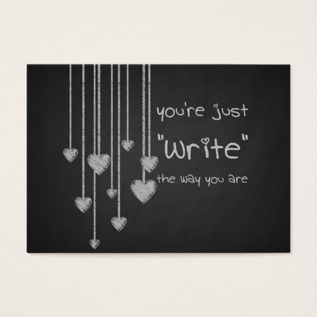 Cartes De Visite Chalk Board Heart School Enfants Valentines en vra (Devant)