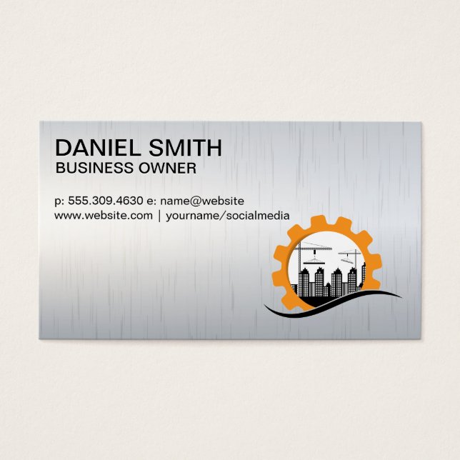 Cartes De Visite Chantier de construction ouvrier (Devant)